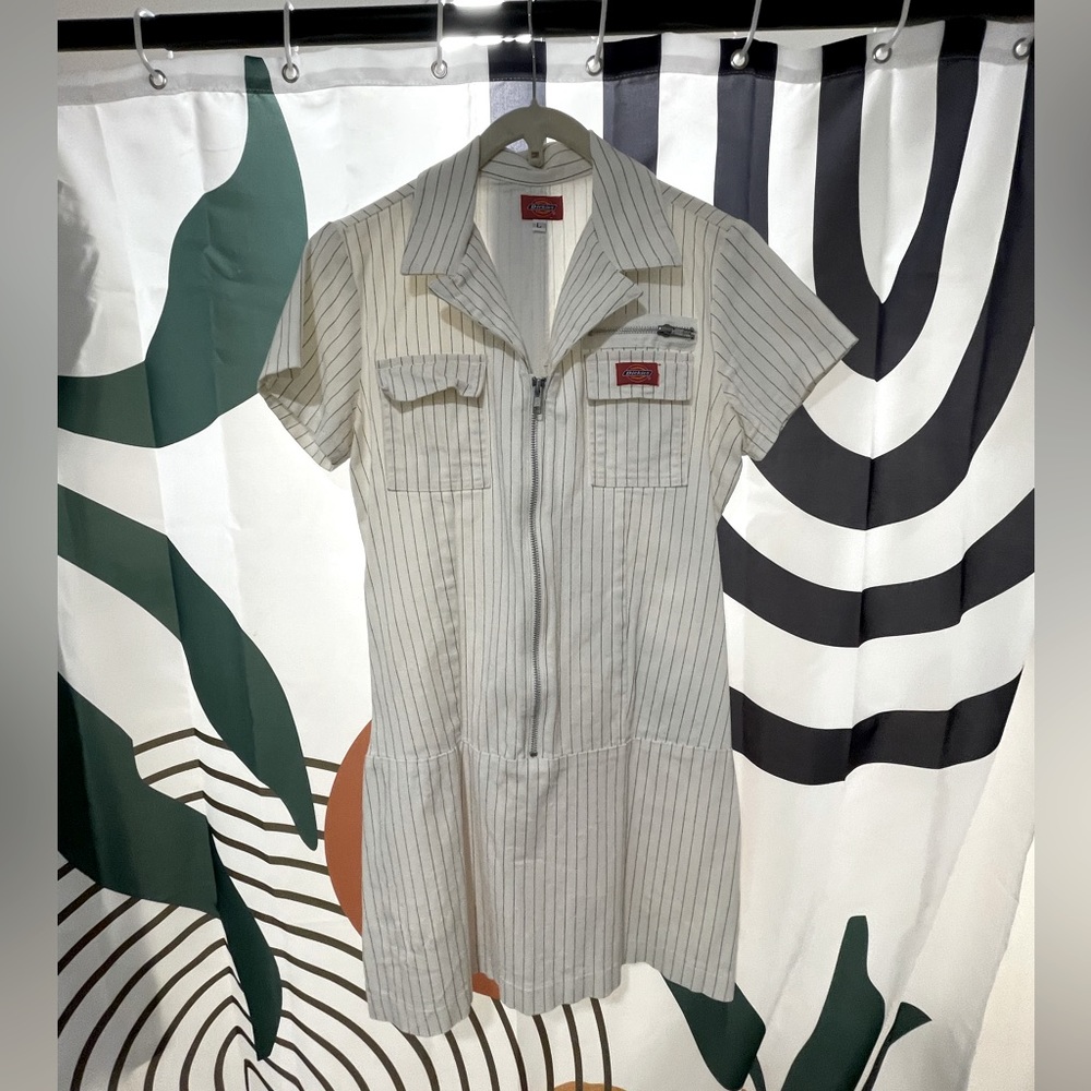 Retro Dickies pin stripe fitted dress